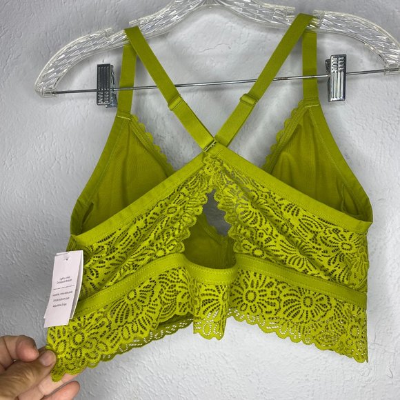 Auden NWT, Lightly Lined Crossback Bralette in olive green, size XL, lace. - Picture 2 of 6